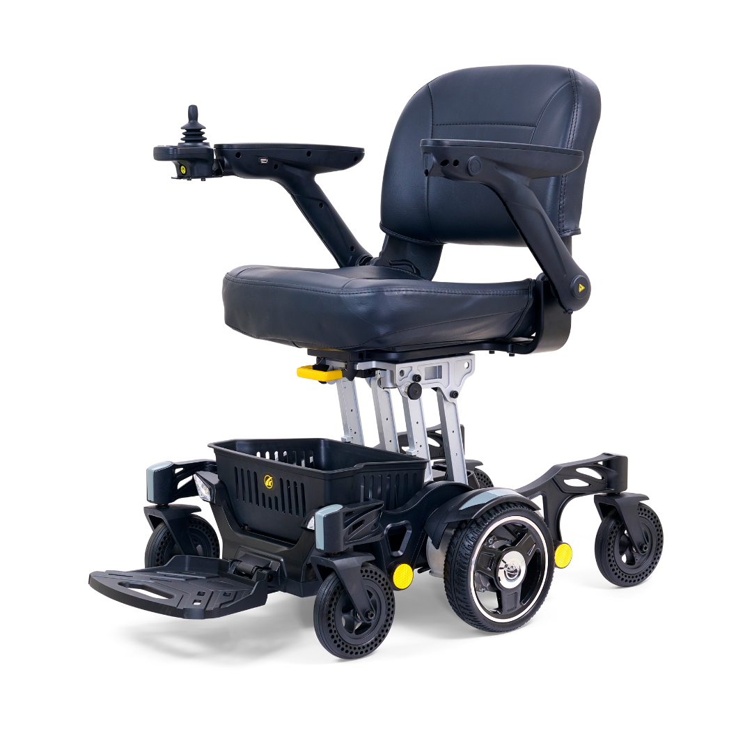 Golden Tech GP130 FAA Approved Buzzaround CarryOn Portable Power Wheelchair - Stone Grey front left